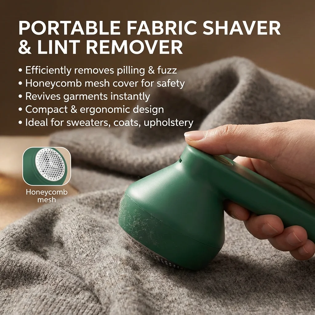 2025 Hair Ball Trimmer -Rechargeable Fabric Shaver with Upgraded Six Blade Design Lint Remover Fuzz Shaver for Travel & Home Use image 2