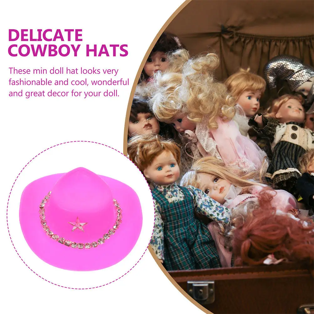 20 piezas de mini sombreros de vaquero de plástico ligero, decoración para fiestas, manualidades, mini sombreros para decoración de fiestas