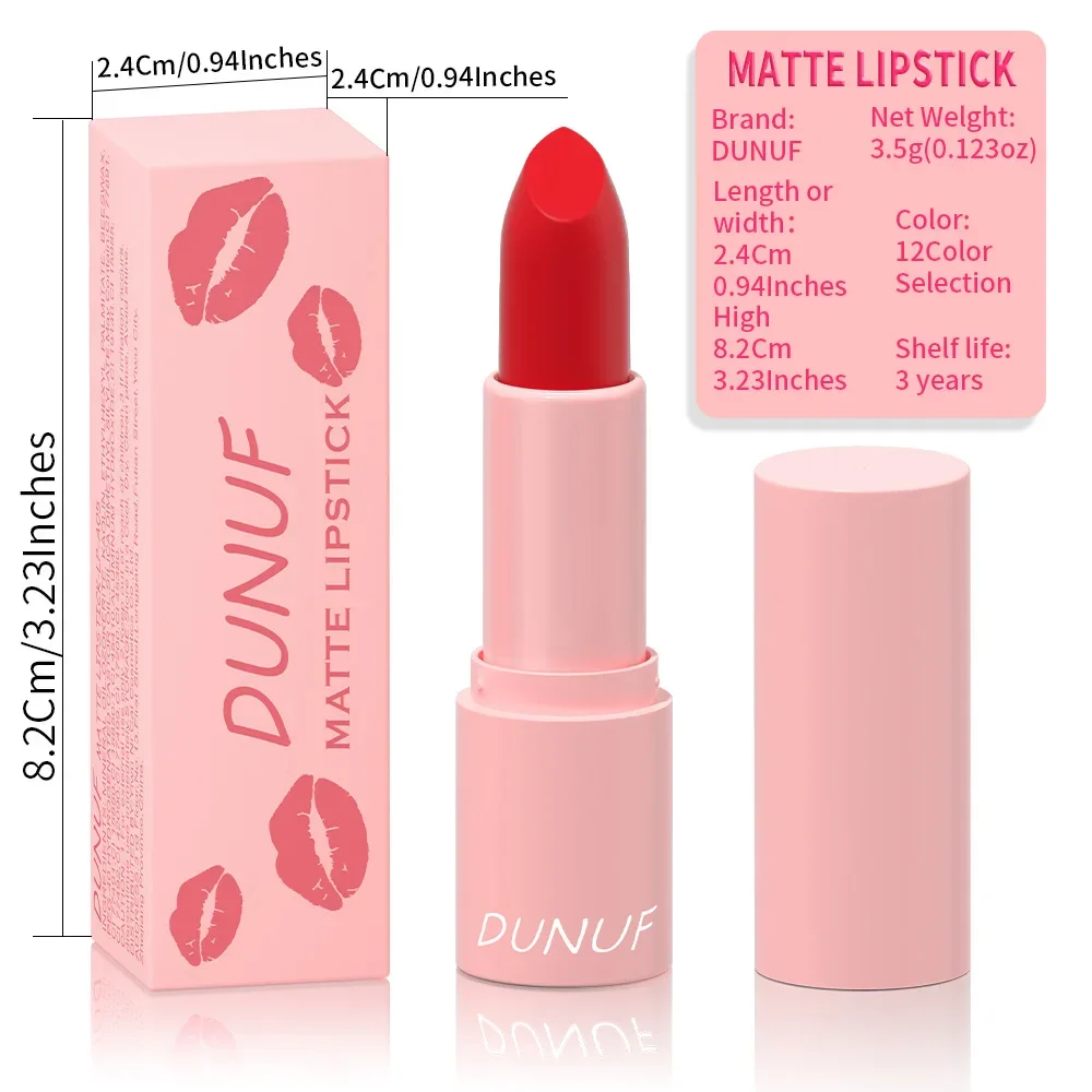 High Quality Matte Lipstick Waterproof Silky Lip Gloss Non-Stick Cup Lip stick Sexy Red Liptint Durable Lip Mud Lasting Makeup