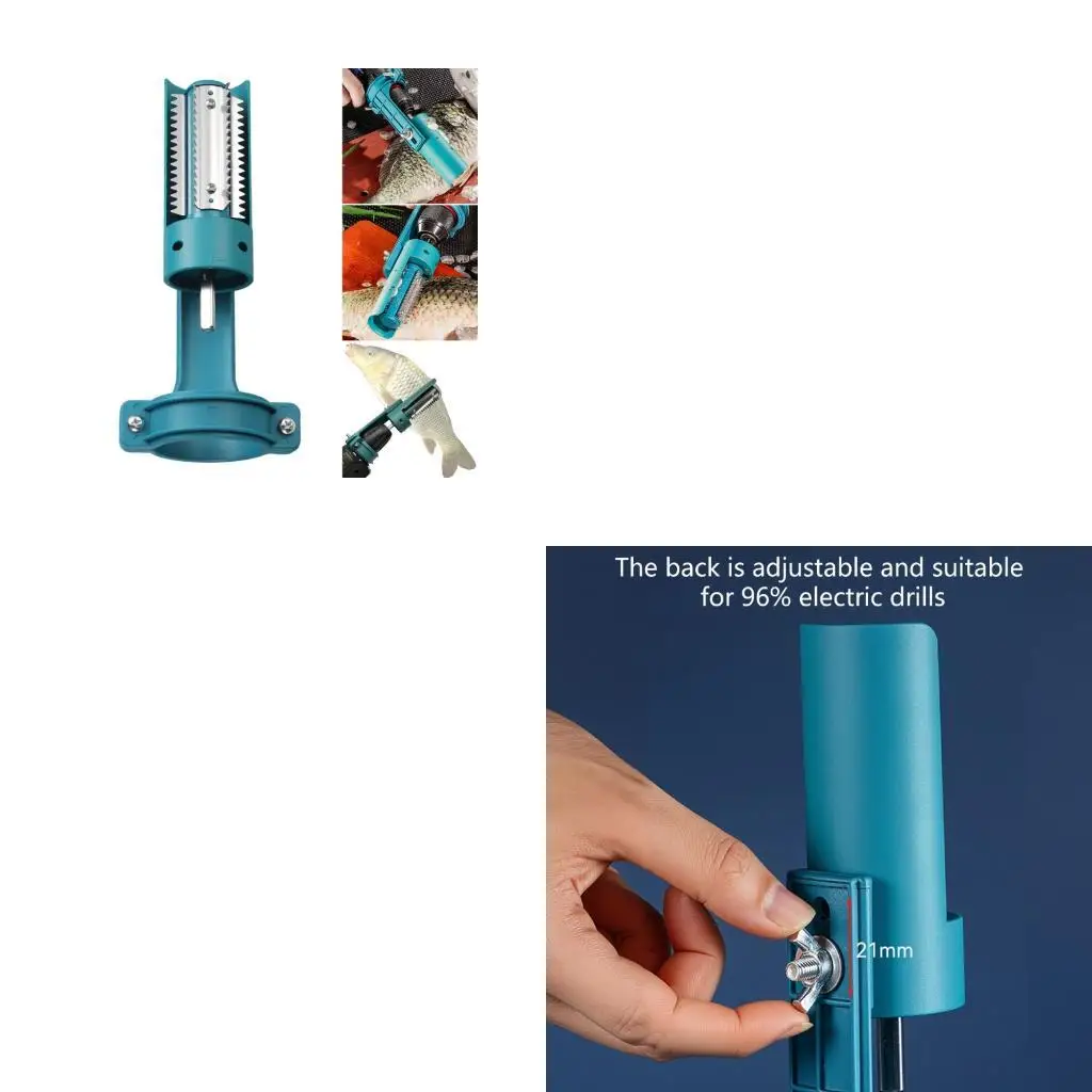 652F Labor Saving Fish Scale Drill Attachment 6 Row Razors Teeth Easy to Install Suitable for Most Power Drill Models