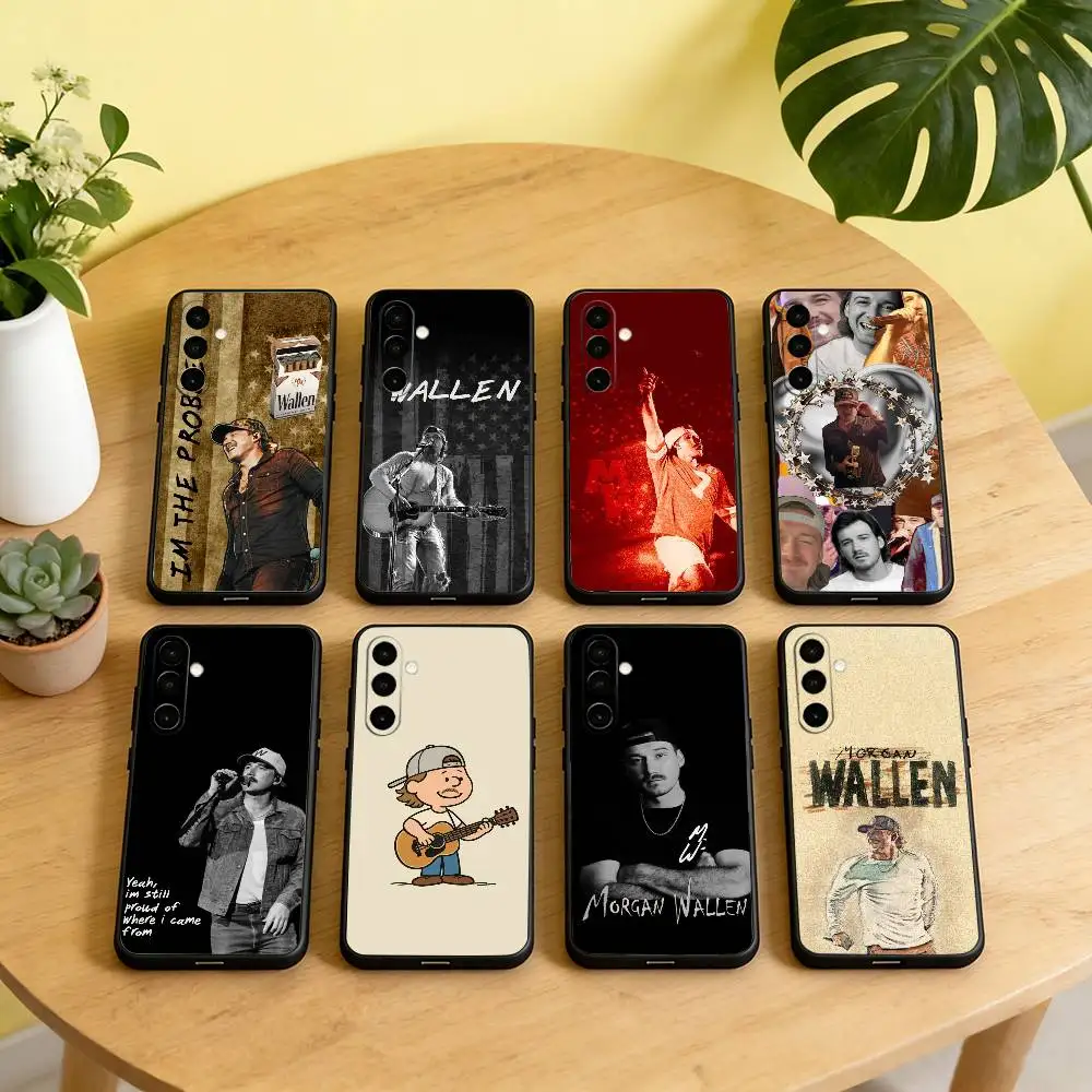 M-Morgan W-Wallen Country Music Singer Phone Case Black Silicone Soft For Samsung Galaxy A73,A72,A71,A70,A53,A52,A51