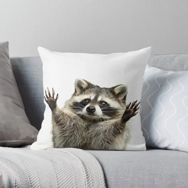 

Racoon Printing Throw Pillow Cover Decorative Bedroom Office Comfort Square Anime Wedding Sofa Pillows not include One Side