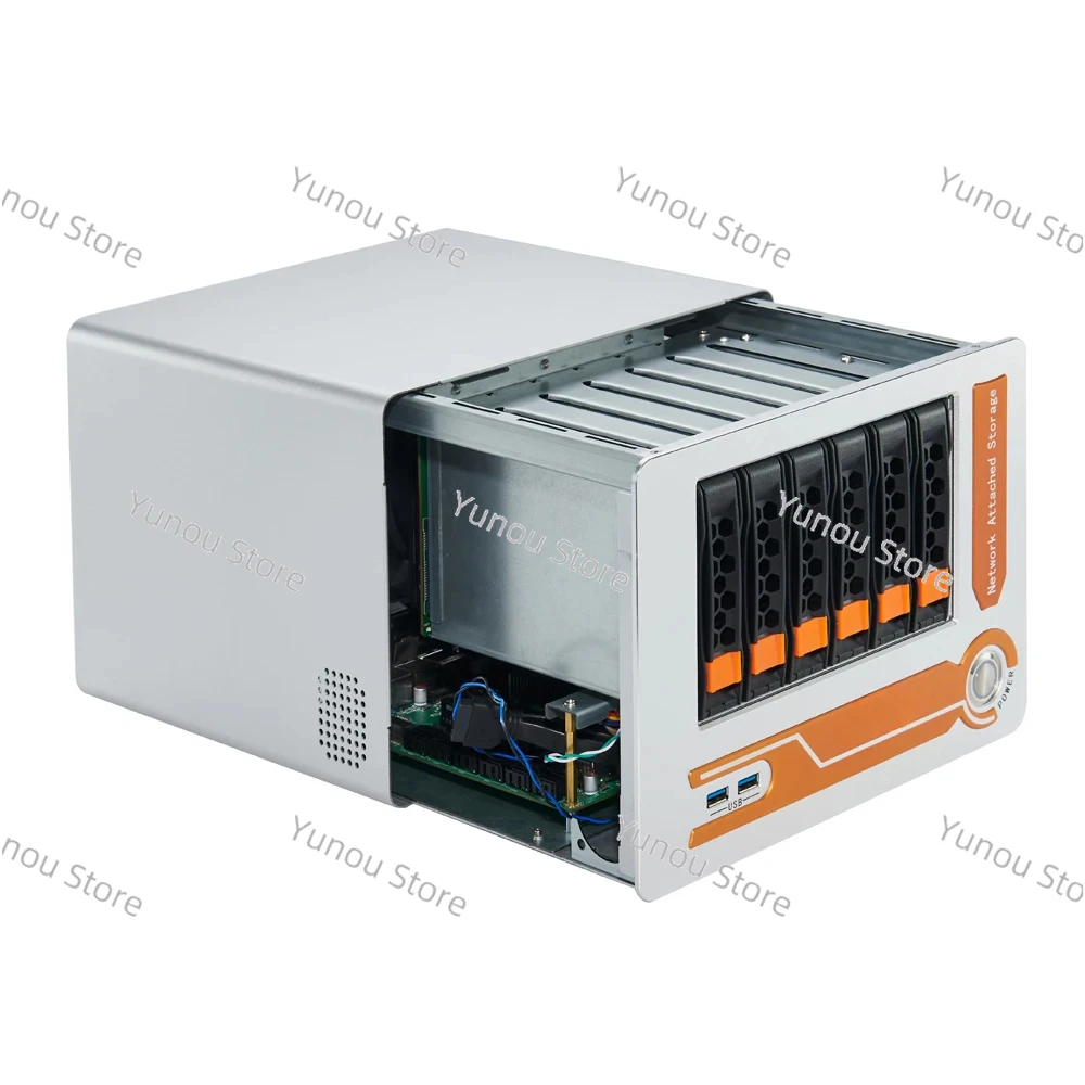 Chassis Aluminum Alloy Full Tower Stock Server ATX Nas Case with a Fan for Heat-dissipation 4 Bays Server