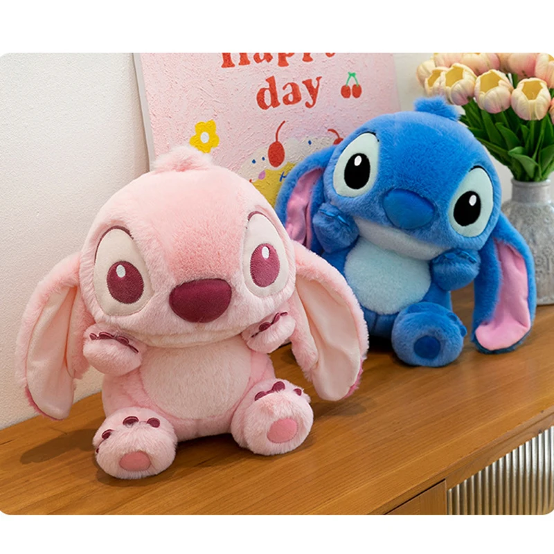 Juguete de peluche de Stitch de Disney, muñeco tímido de 28cm, bonito juguete de peluche, regalo de cumpleaños y Navidad, almohada para dormir suave y cómoda