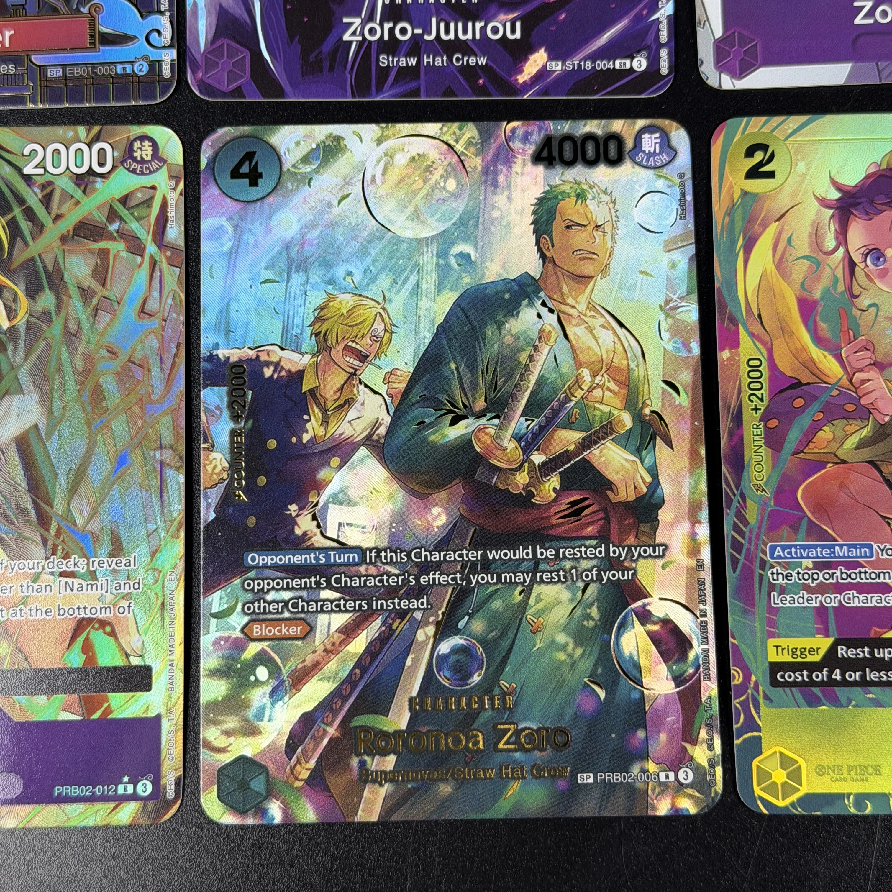 OPCG SP TR Hot Collectible Cards Holo Laser Shine Gold Foil PRB02
