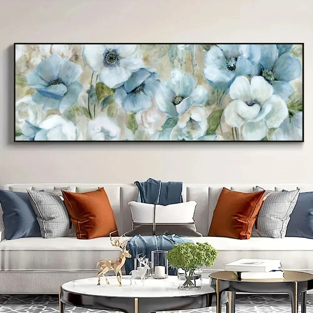 

Diamond Embroidery Large Abstract Blue Flower DIY Diamond Painting Art 5D Full Rhinestone Mosaic Cross Stitch Home Decor