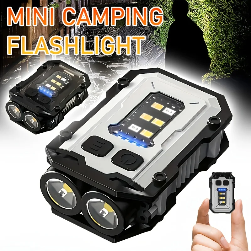 Powerful Pocket Torch Light Magnetic Handheld Flashlight Super Bright LED Multifunctional COB Lamp EDC Mini Keychain Flashlight