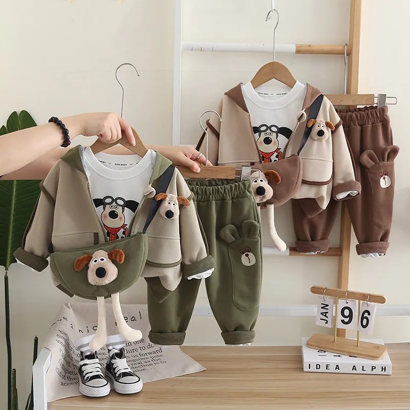 

Boys Clothes Sets Spring Autumn Children Coats Hoodies T-shirts Pants 3pcs Cute Suit For Baby Tracksuits Kids Jogging Outfits 5Y