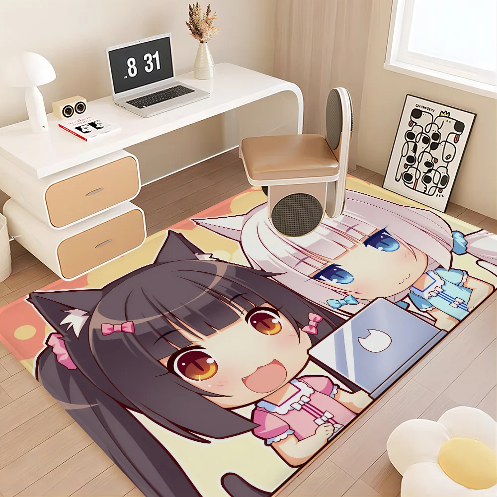 Nekopara Anime Floor Mat Floor Mat Non-Slip Laundry Room Mat Laundry Decor Balcony Child Living Room Household Carpets