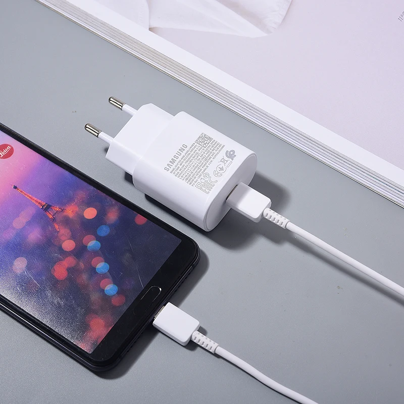 25W PD Charger Original Samsung Galaxy S24 S23 Ultra S22 S21 S20 FE A34 A54 A35 A55 Fast Charging Adapter Usb C To Type C Cable - náhled 6