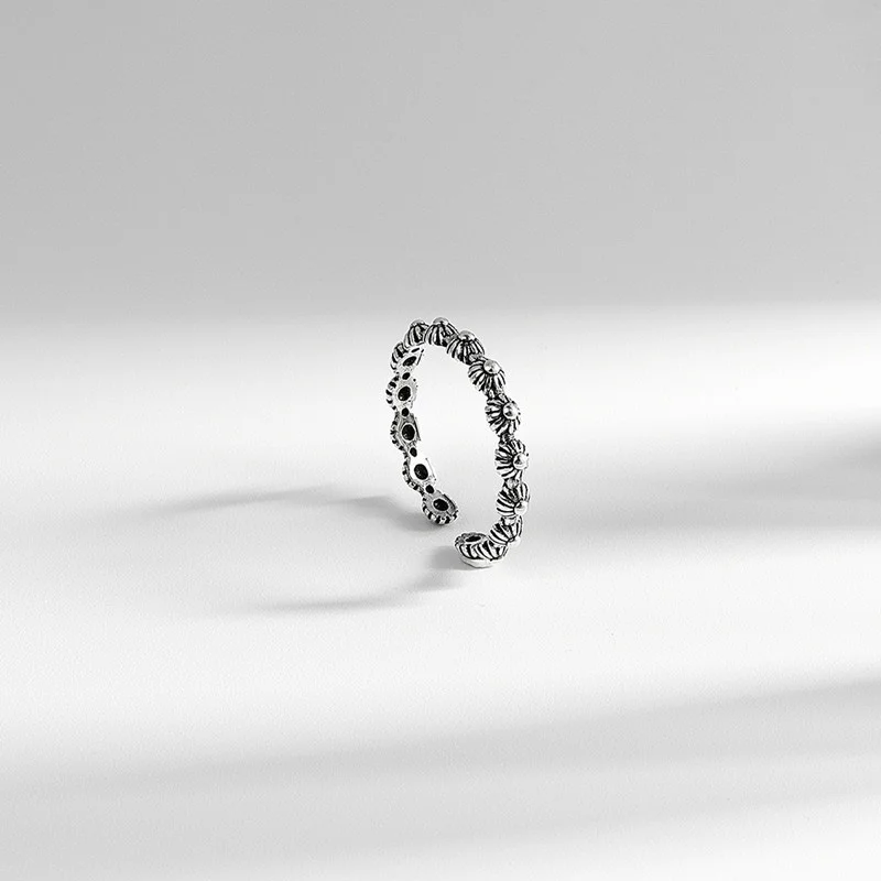 

Винтажные модные геометрические кольца из стерлингового серебра 925 пробы, корейское модное регулируемое кольцо, изысканные женские ювелирные аксессуары