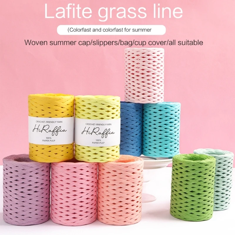 150m/492feet Christmas Raffia Ribbon For Crafts Gift Wrap Raffia Yarn For Crocheting Hats Raffia Yarn For Crocheting Bag