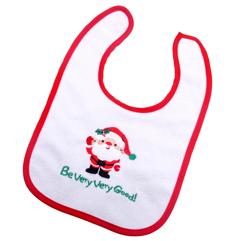 

Lovely Xmas Theme Baby Bibs Soft Durable Infant Saliva Towel Easy Washable Newborn Feeding Gift Parents Random Design