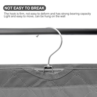 3pcs 3D Hanging Storage Bag Wall Mounted Non Woven Sturdy Hook Lightweight Transparent Mesh Dust Proof ganizer for Clothes