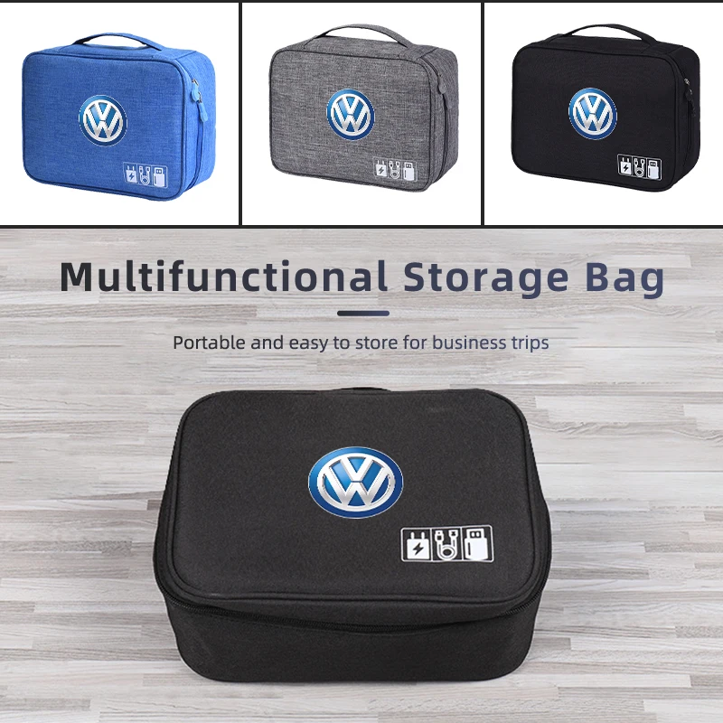 Car Storage Bag Waterproof Digital Protective Organiser Case For VW GTI Passat Polo Golf Scirocco Tiguan Jetta T-ROC Touareg Tou