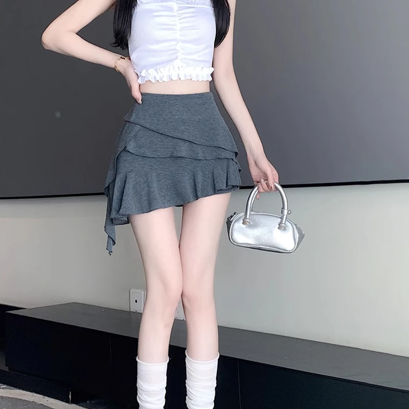 

Модная сексуальная короткая юбка с высокой талией и нерегулярной лентой для женщин