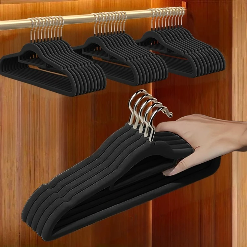 

10 шт. удобные бархатные вешалки для хранения, прочные и прочные бархатные вешалки, аксессуары для хранения в путешествиях в кемпинге, 41,5x21,5 см