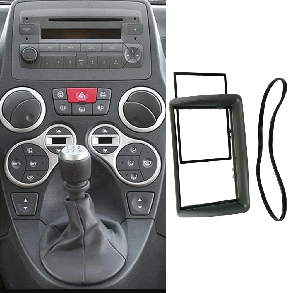 Stereo Trim Kit 2 DIN Fascia For Car Stereo Installation ABS Construction Seamless Integration Easy Installation