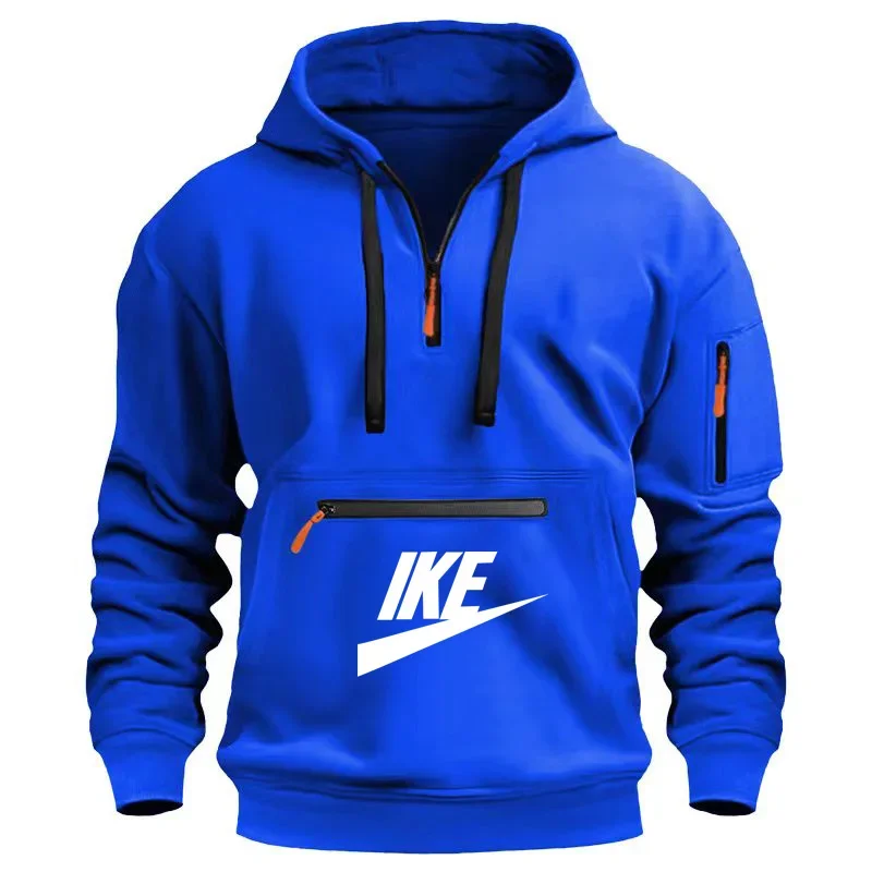 

Men's Street Multi-zip Sweater Casual Long-sleeved Pullover Hooded Outdoor Fitness Autumn and Winter Fashion