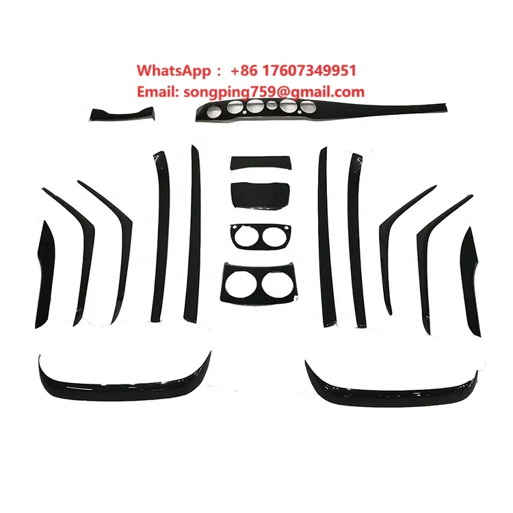 18pcs Real Dry Carbon Fiber Interior Kits Dashboard Cover Center Console Cover for Mercedes S Class W222 S65 2014up