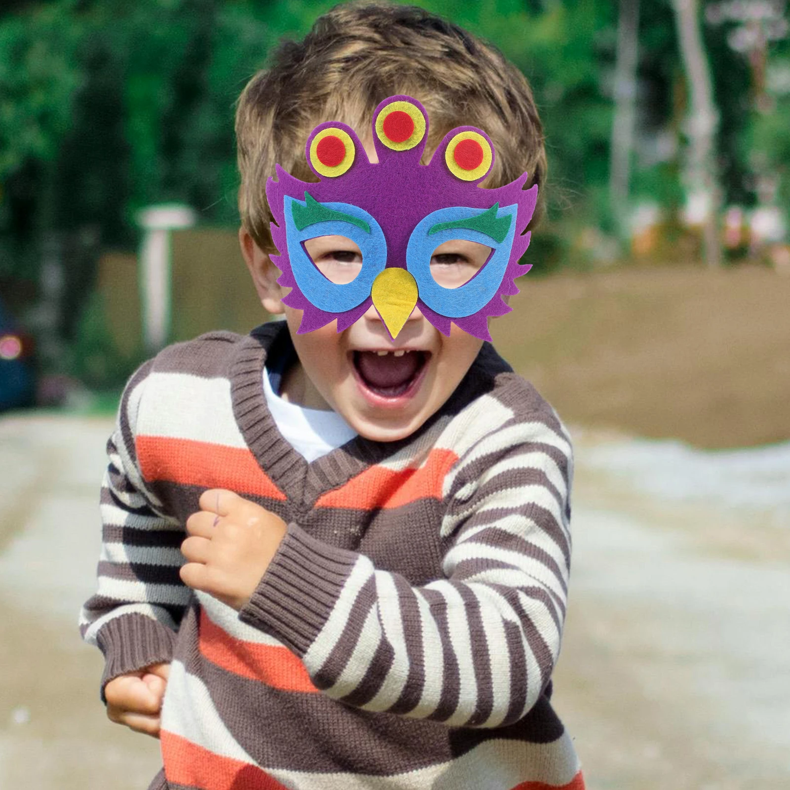 

5 Pcs Mask Kids Animal Masks For Kids Animal Felt Half Face Masks Reusable Lightweight Halloween Masquerade Props Toy