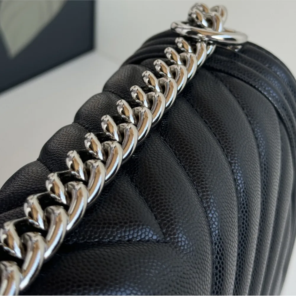 High-Quality Caviar Chain Bag, Top-Quality Genuine Leather Women's Shoulder Bag, Luxury Women's Genuine Leather Crossbody Bag - view 4