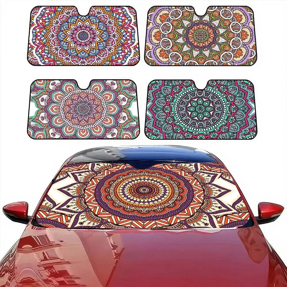

Classical Floral Print Car Windshield Sunshade - Foldable, UV Reflector, Keep Car Cool, Automotive Interior Protector