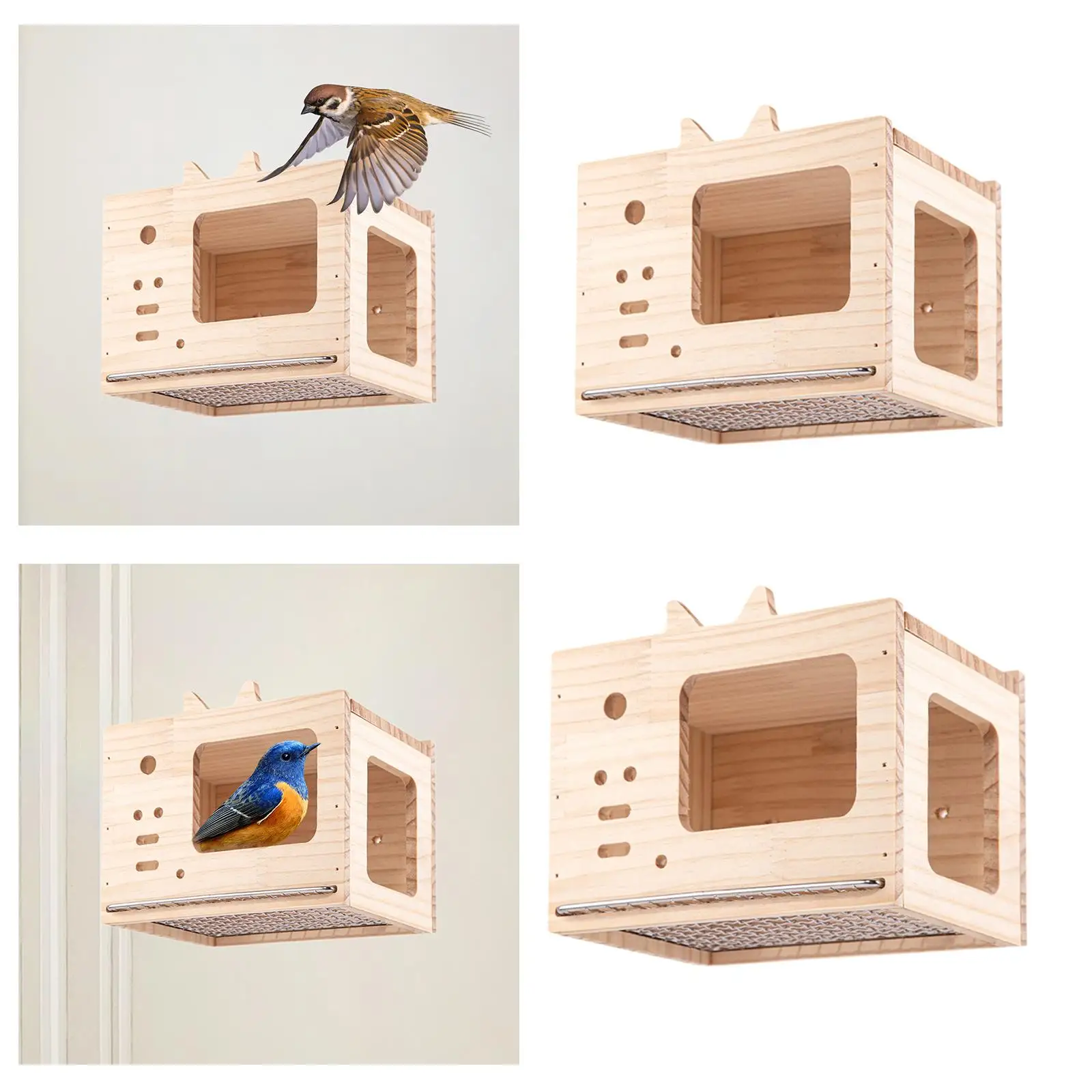 Small Animal Hideout Bird Nest Sturdy Pull-out Net Bottom Pet Supplies Double