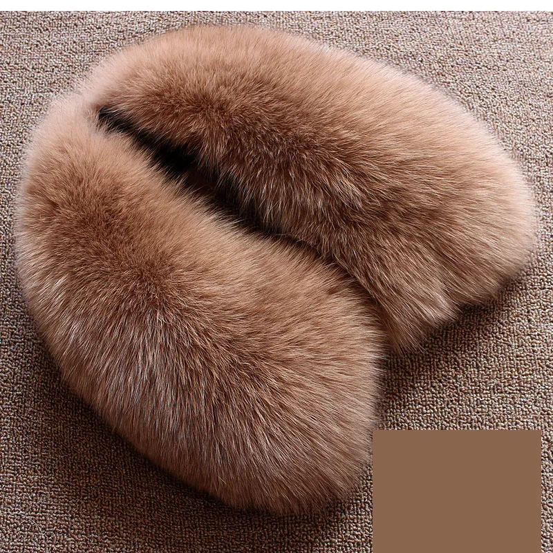 

2025 натуральный большой шарф из натурального лисьего меха, женский меховой шарф, пальто с меховым воротником, шарфы с меховым воротником, шарфы из лисьего меха