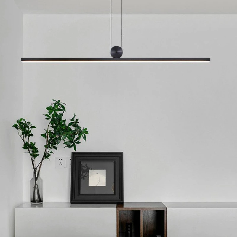 

Светодиодная люстра для ресторана, современный простой минималистичный дизайнерский островной светильник с длинной полосой, офисный бар, гостиная, скандинавские лампы