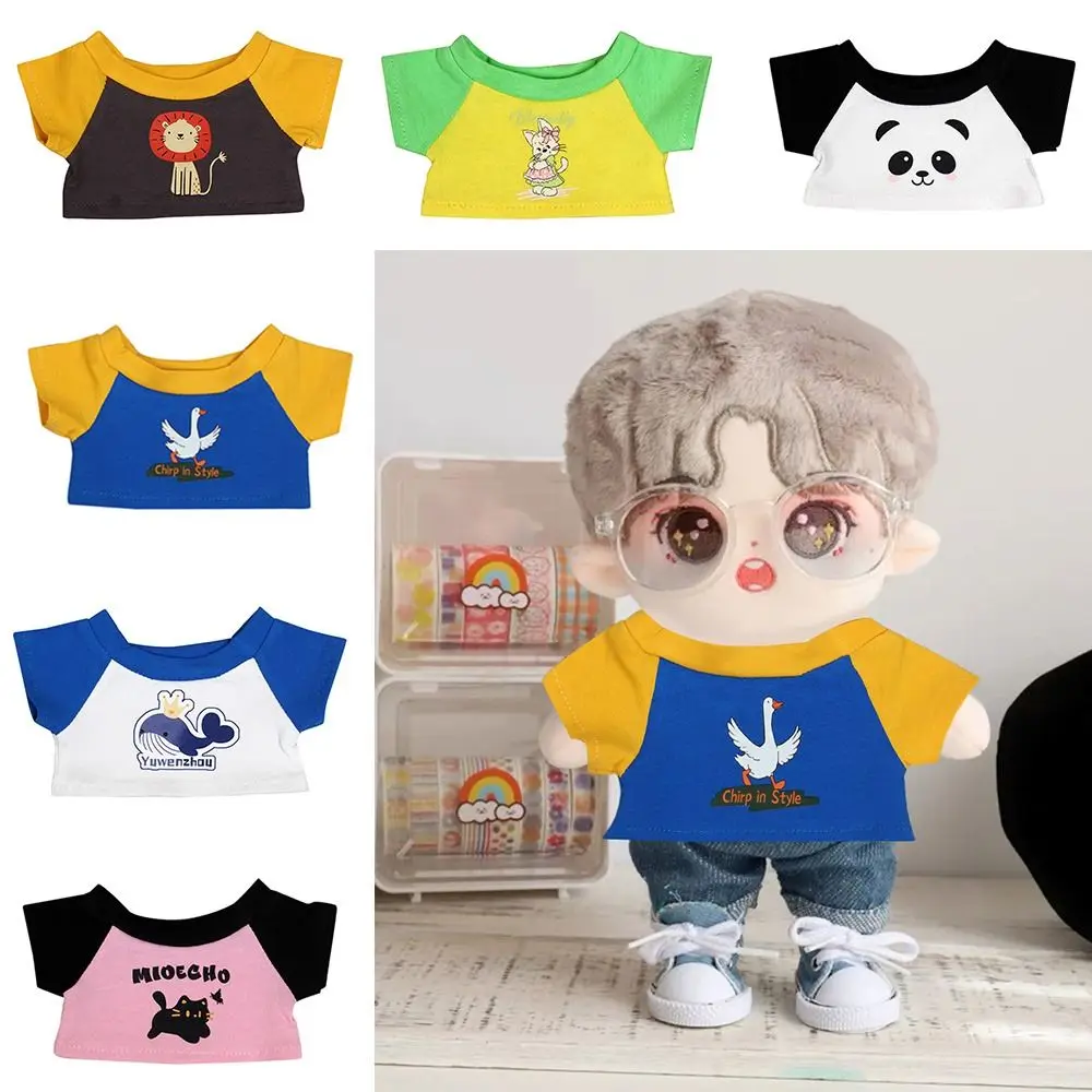 

20cm Cotton Doll Clothes Cap Headdress Multicolor Cartoon T-shirt Doll Accessories Cosplay