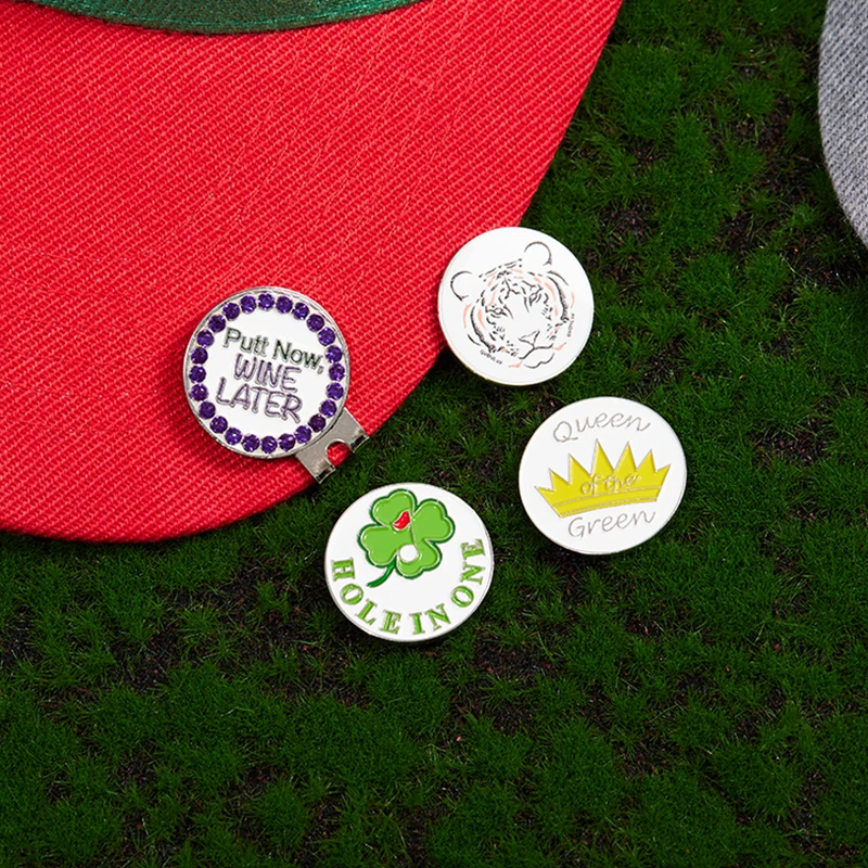 Creative Funny Golf Hat Clip Magnetic Enamel Clip Jewelry Accessories Golf Ball Marker Baseball Hat Clip Golf Training Aids Gift