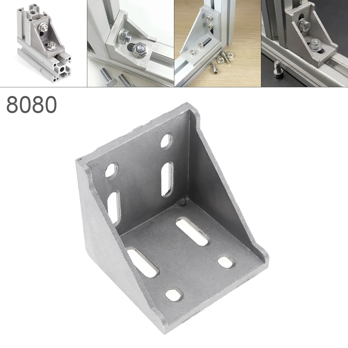 

8080 Aluminum Corner L Shaped Right Angle Support Connector Extrusion Industrial Aluminum Profile