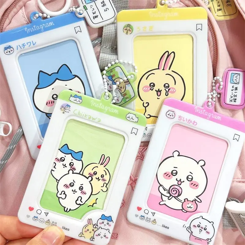 Kawaii Chiikawa Cartoon Keychain Cute Card Holder Campus Card Meal Card Bus Card Card Protective Cover Girls Backpack Pendant