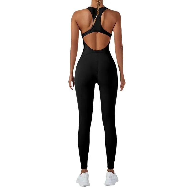 

Sexy Yoga Jumpsuit Outdoor Beautiful Back Jumpsuit Trousers High Elastic One-piece Yoga Suit Clothes for Women