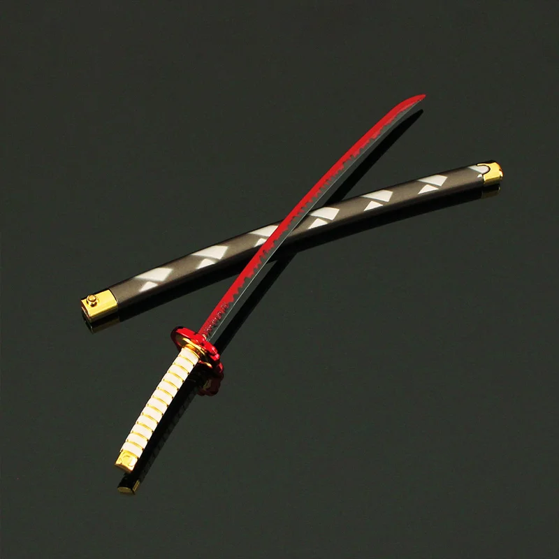 Épée de catapulte à lame Rengoku Kyoujurou, modèle en métal Anime Demon Slayer, couteau à roue solaire, ornements de bureau à collectionner, jouets pour garçons, 26cm