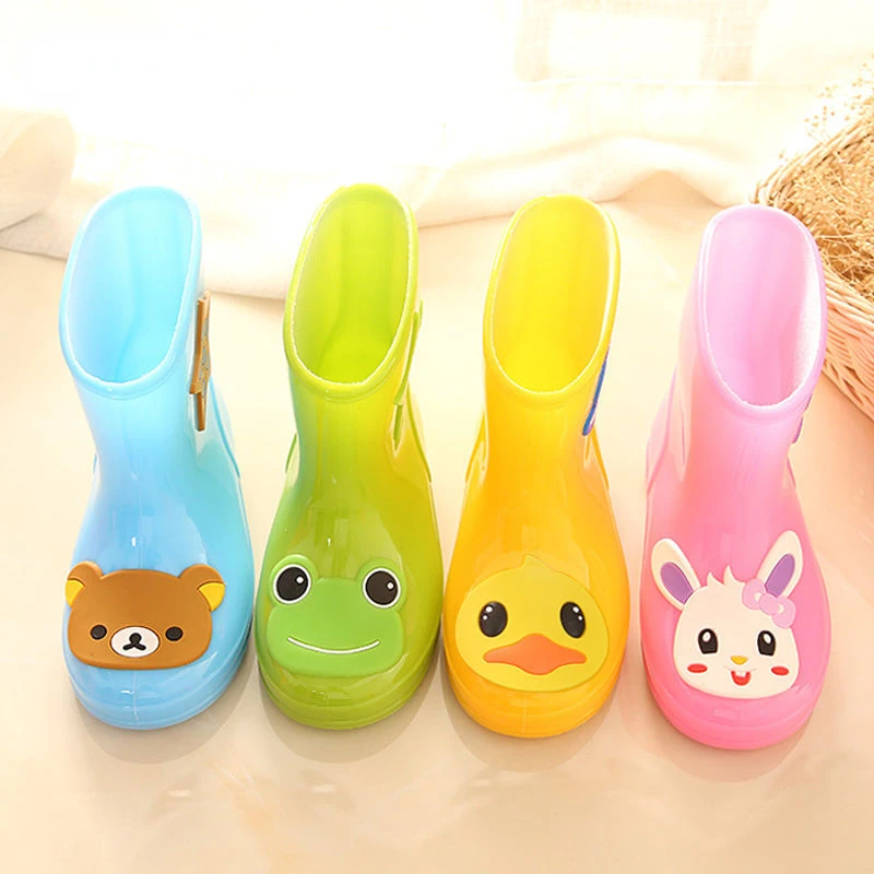 New Children Boys Girls Fashion Cartoon Rain Boots Waterproof Animal PVC Rainboots Kids Non-slip Water Shoes Wellies