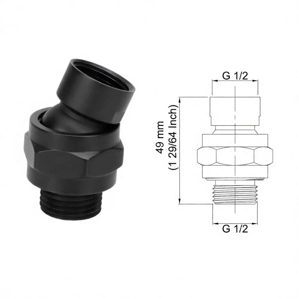 Bathroom Shower Head Elbow Adapter Universal Brass Joint 360 Rotating Connector Adjustable Angle Pipe Parts Accessory