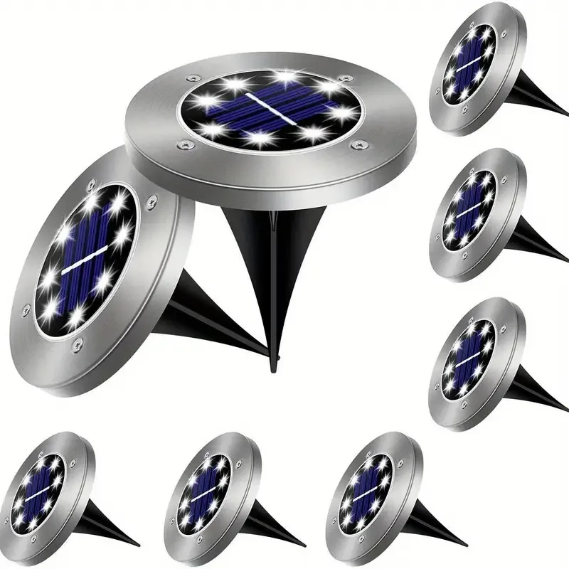 

8pcs Solar Outdoor Ground 8LED Deck Lights Solar Landscape Walkway Lawn Steps Deck Passage Yard Stairs Fence Garden Decorations