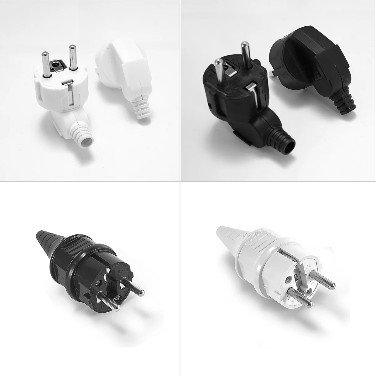 EU Plug Replacement Rewireable Schuko Adapter Electeical Socket AC Power Extension Cable Connector European Converter Adaptor