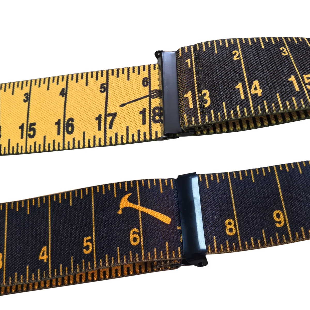 Heavy Duty Suspenders for Men Work Tape Measure Pattern 5cm X-back 4 Strong Clips Ruler Suspenders Trouser Braces Strap Belt