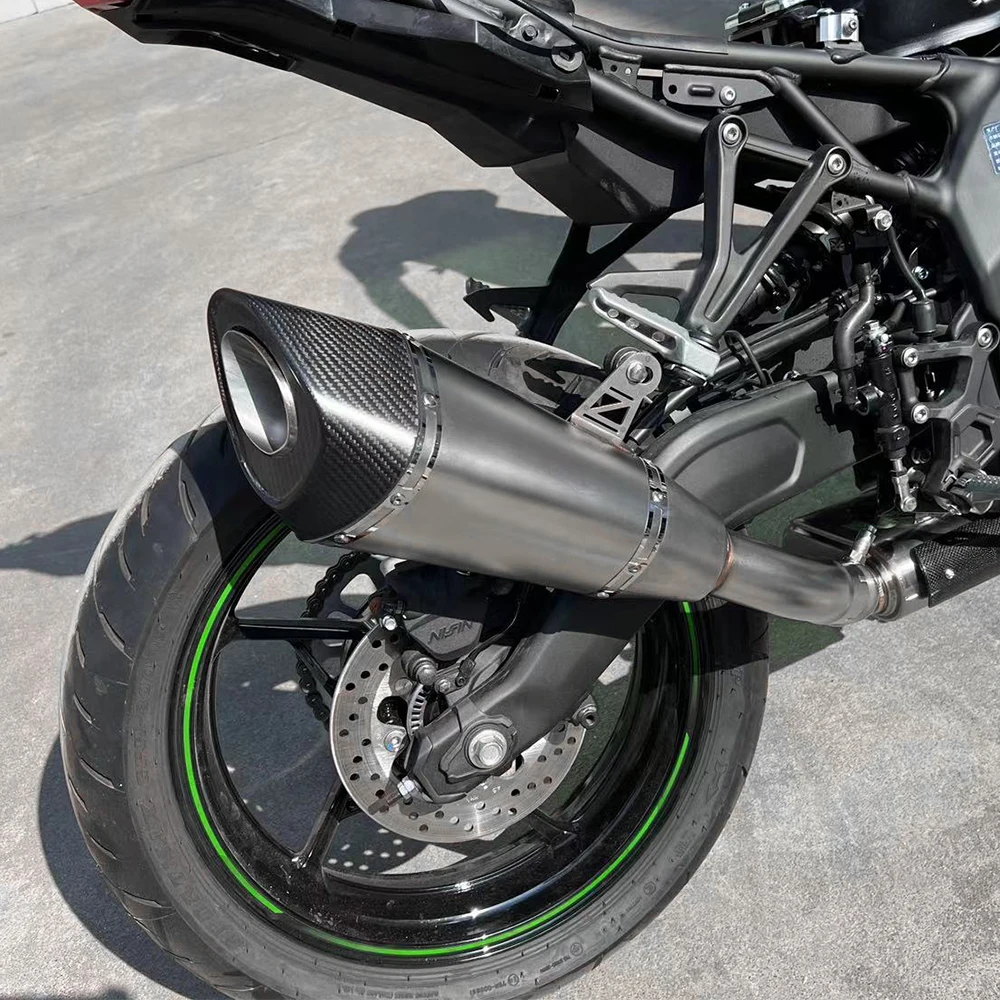 Carbon Fiber Motorcycle Exhaust Muffler, Universal 51mm Inlet Slip-On With DB Killer, Racing Style Pipe For Street And Off-Road