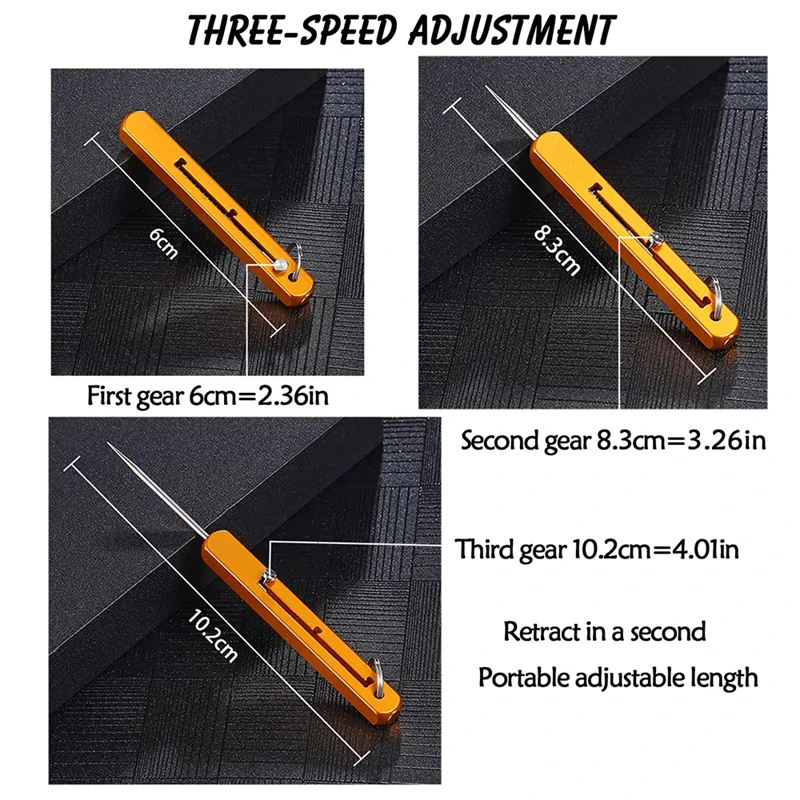 Portable Telescopic Titanium Alloy Integrated Toothpick Multifunctional Single Head Fruit Pick For Household Use Reusable