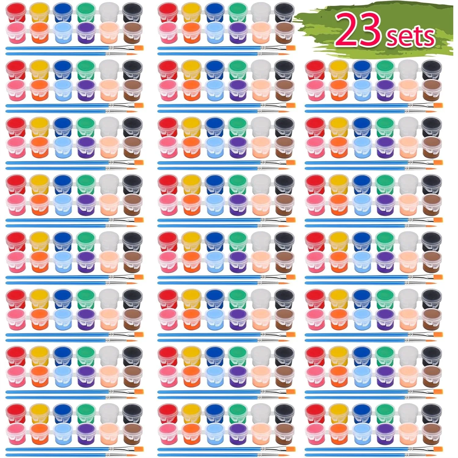 

322PCS Washable Acrylic Paint Set for Kids Arts and Crafts with 23 Gouache Watercolor Sets and 46 Brushes for Classroom Painting