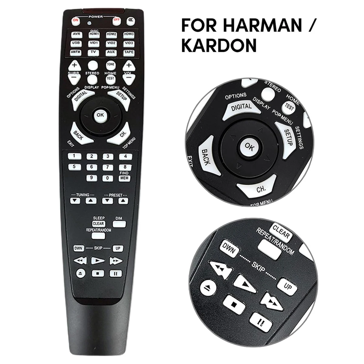 

Replcement Remote Control For Harman-kardon AVR147 AVR155 AVR158 AVR134 AVR165 AVR1565 AVR160 AVR1600 AVR1650 AV A/V Receiver