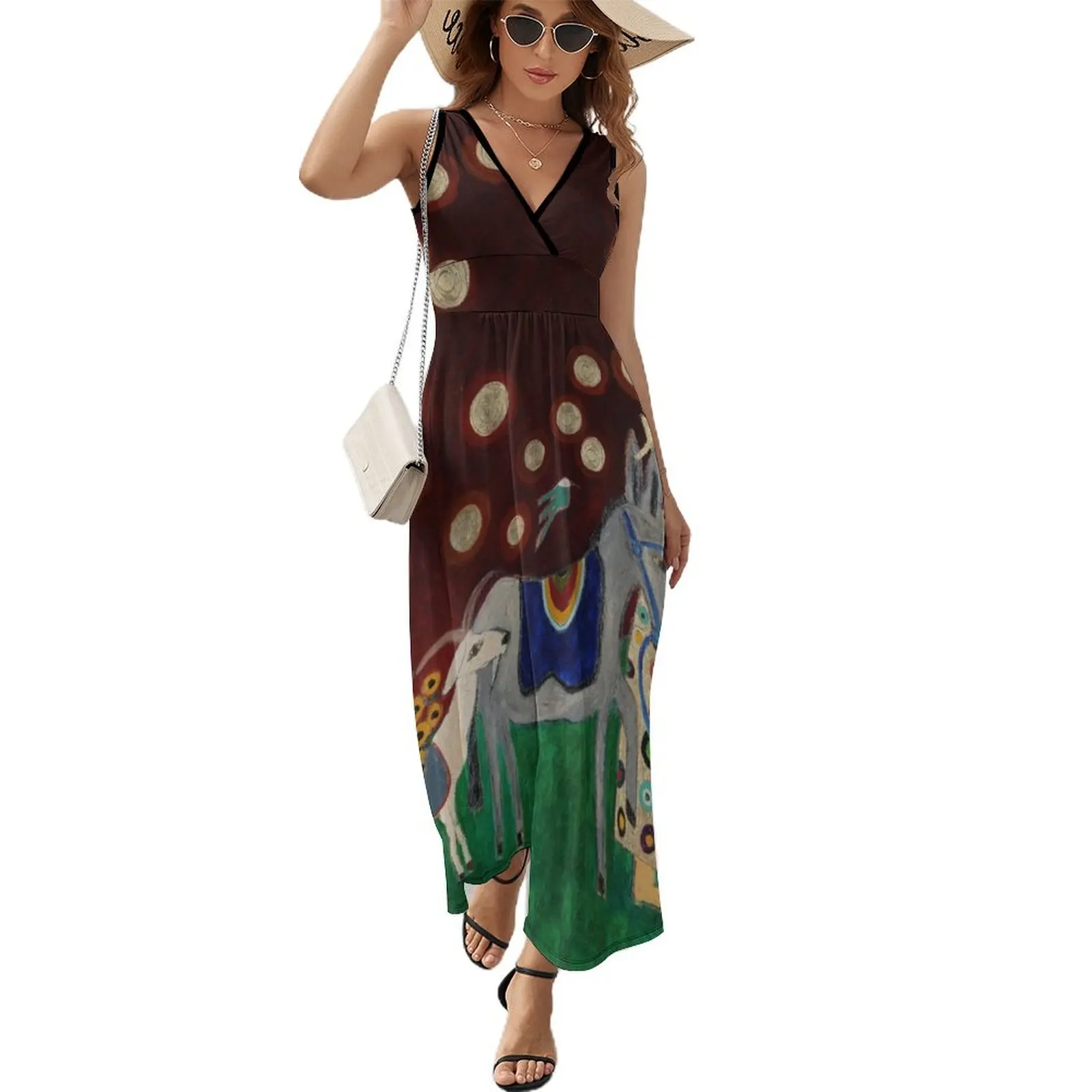 Monk with Donkey and Goat Sleeveless Dress Dress woman Women's evening dress