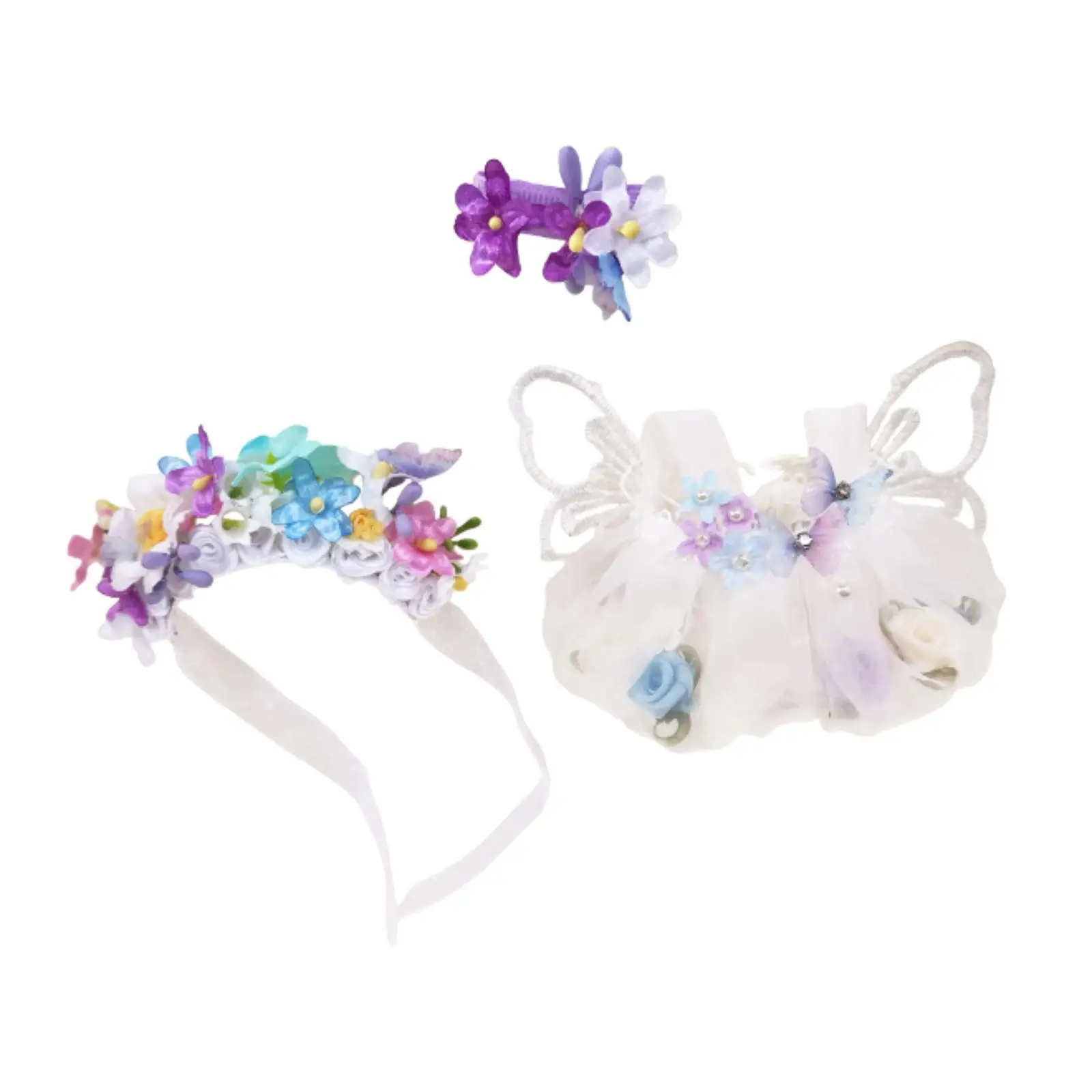 3x moda bonecas vestido com flor bandana hairpin traje para 15-17cm bonecas menina vestir-se presentes de aniversário presentes de halloween