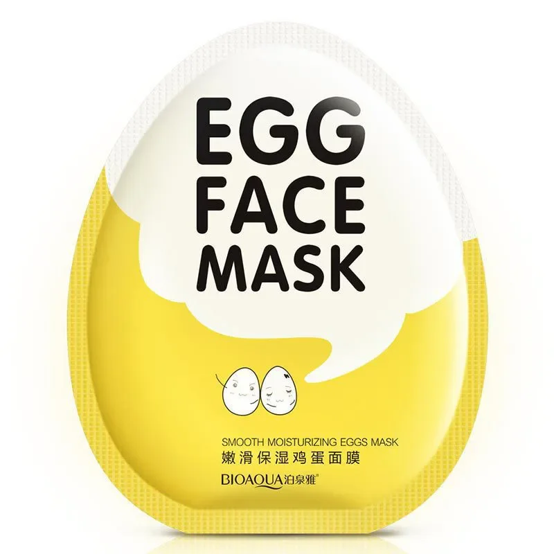 BIOAQUA Egg Facial Mask Smooth Moisturizing Sheet Face Mask Oil Control Shrink Pores Brighten Mask Skin Care