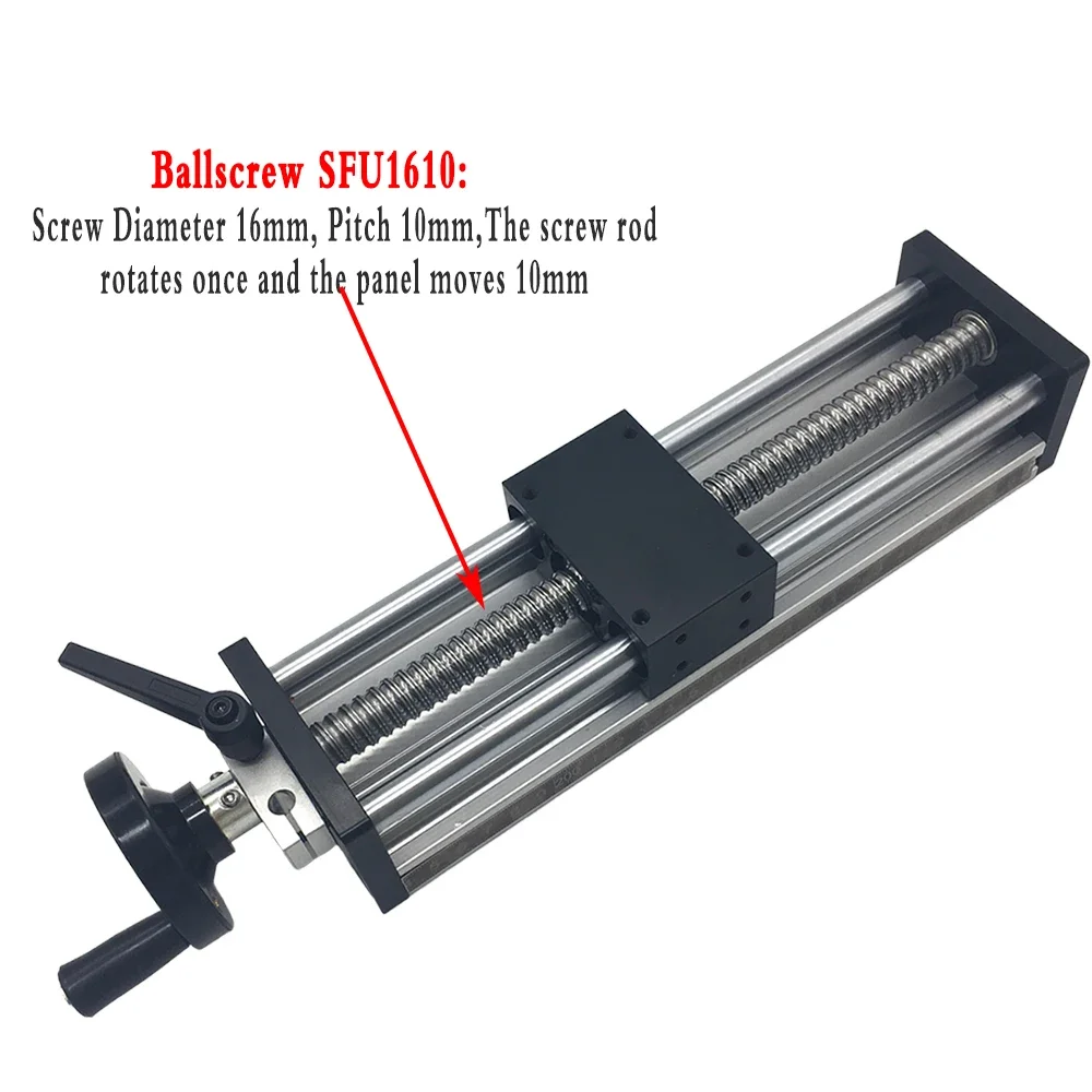 Positionszähler, manueller Schiebetisch, 100–500 mm, effektiver Hub, 50 x 80 mm, mobiles Panel SFU1605/1610 Kugelumlaufspindel, manuelle Linearführung