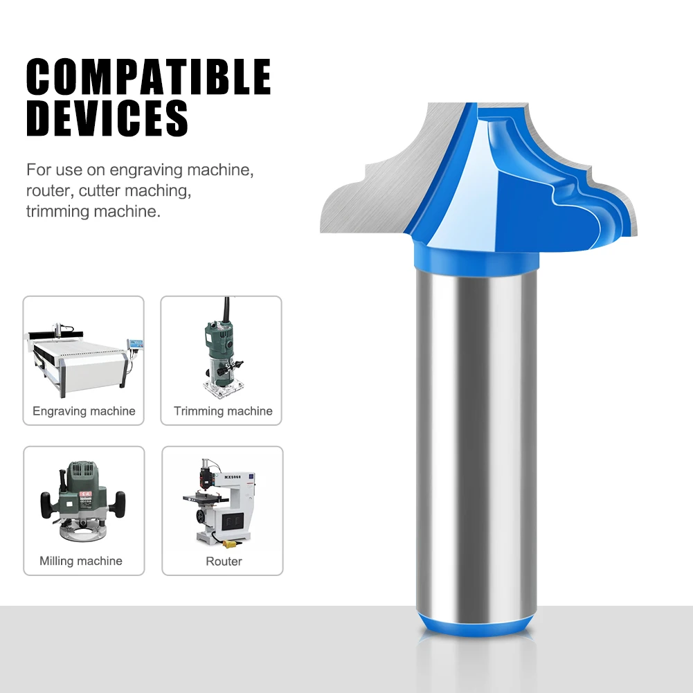 1pc 12mm 1/2 "Shank Two-sided Skip Table Router Bit Carving Machine Tool Cabinet Door Router Bit Lace Router Bit Carving Machine